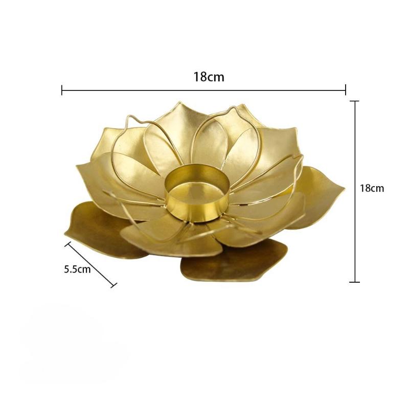 Creative Home Decor Metal Lotus Candlestick Aromatherapy Candle Stand Candle Tray Candle Cup Personalized Ornament Handicraft