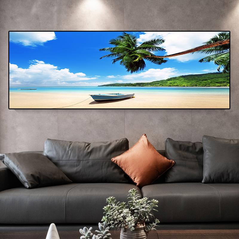 Landscape Tropical Sea Beach Canvas Painting Palm Tree Posters And Prints Wall Art Pictures Living Room Home Decor No Frame