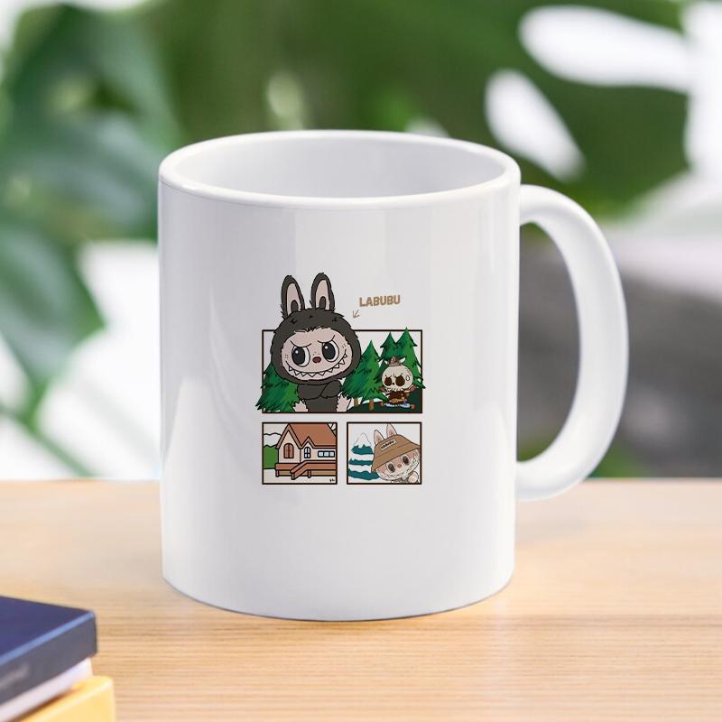 Labubu 3D Ceramic Mug The Monsters Creative Cute Milk Coffee Cup For Gift Abubu Home Kitchen Drinkware Mugs