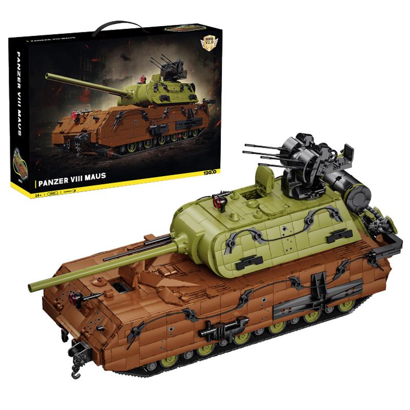 1:28 Obrněných Vozidel Panzer VIII Maus Tanků Stavebnice Válka Vojenské MOC Stavebnicové Sety Dárky k Svátku pro Dospělé 3300+ Dílků