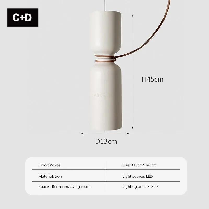 Nordic Modern Restaurant Pendant Light Iron Black White Retro Bar Bedroom Living Room Pendent Lamp Decoration Lighting Fixtures