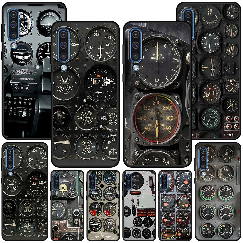 Aeroplane Pilot Cockpit Case for Samsung Galaxy A10s A50 A50s A02s A03s A20 A30 A20e A70 A70s A20s A30s A10 A40 TPU Black Cover