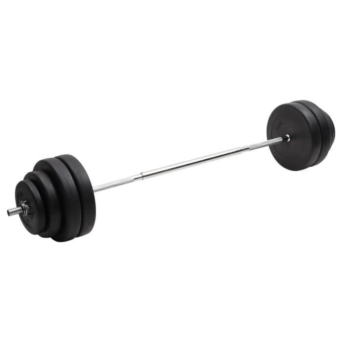 3145020 vidaXL Barbell with Plates 60 Kg