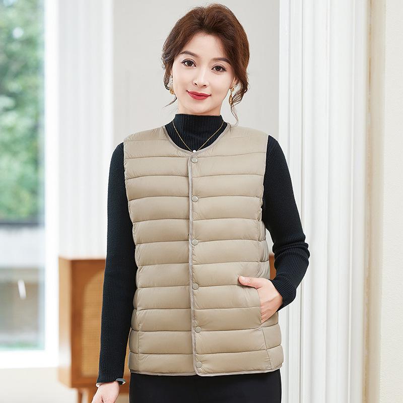 

Жилет из легкого хлопка с круглым вырезом, жилет, осенне-зимний жилет, комбинированный жилет, верхняя одежда 5XL (recommended about 140-77.5kg) хаки