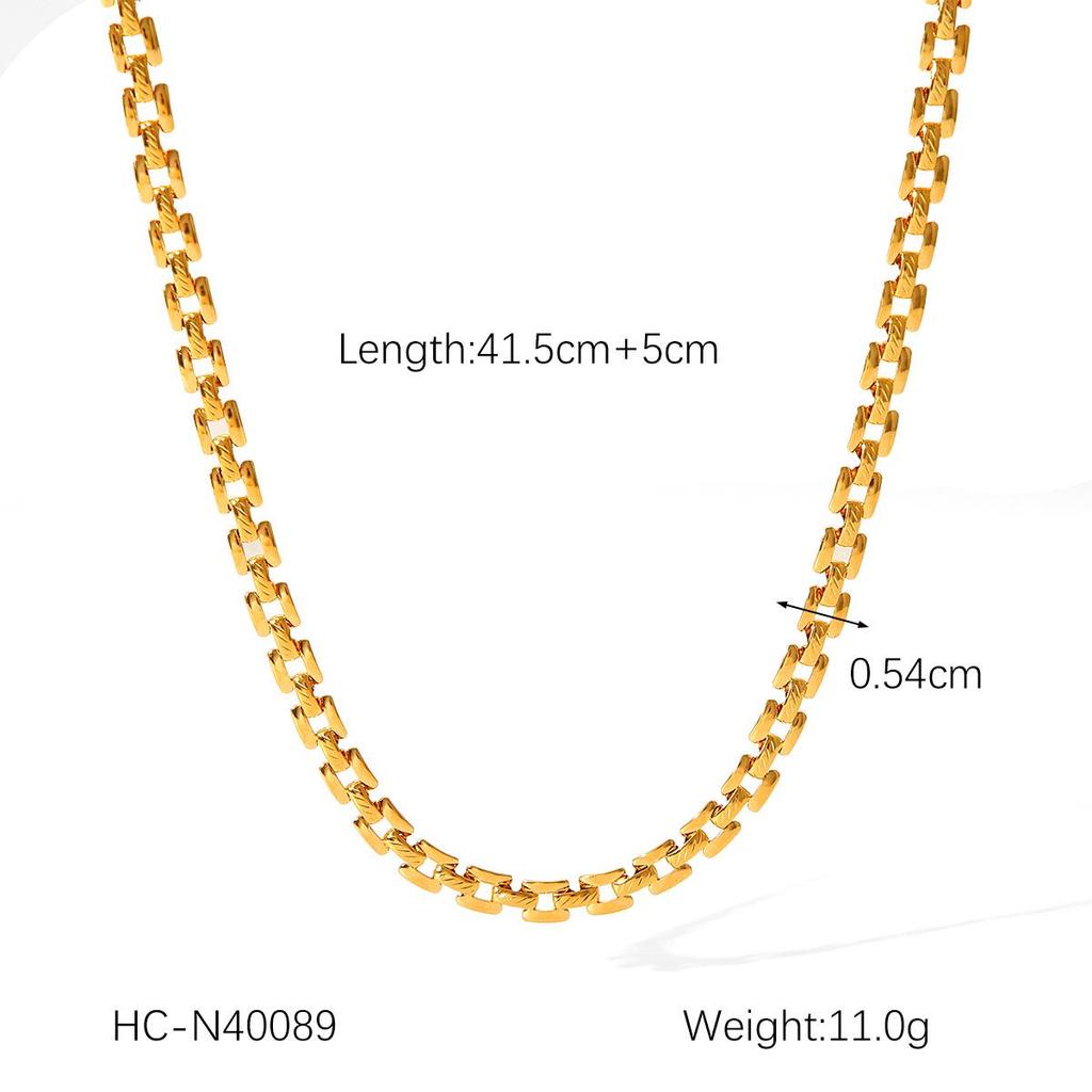 European & American INS Style Women's Titanium Steel Hip-Hop Choker Necklace - Trendy, Non-Fading