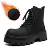 Men's Luxury Fashion Platform Boots Black Trendy Autumn Winter Shoes Party Nightclub Dress Original Leather Boot Ankle Botas Man