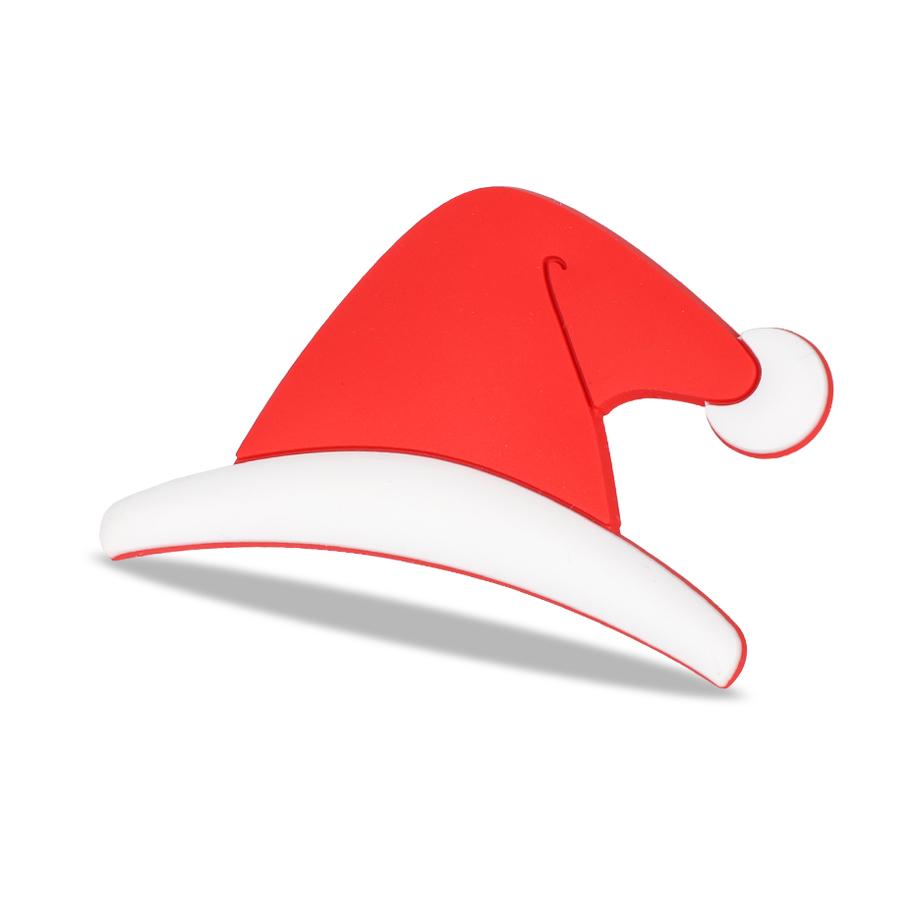 Suitable for most car models 3D Waterproof Christmas Santa Hat Stickers for Tesla Personalized Creative Car Logo