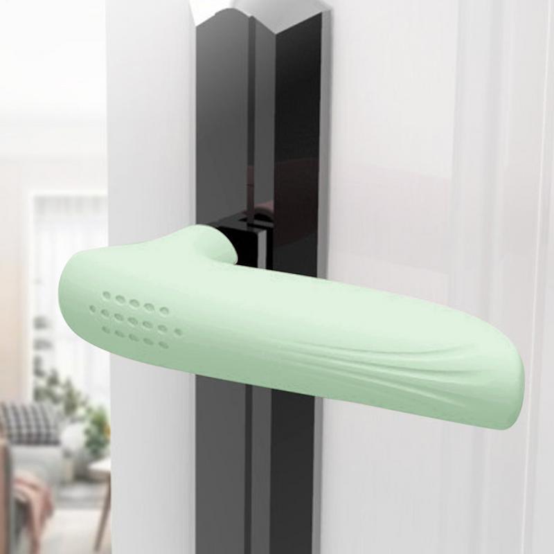 Silicone Door Handle Protector L-Shaped Anti-Slip Door Lever Protectors Anti-Collision Safety Door Grip Sleeve All-Weather
