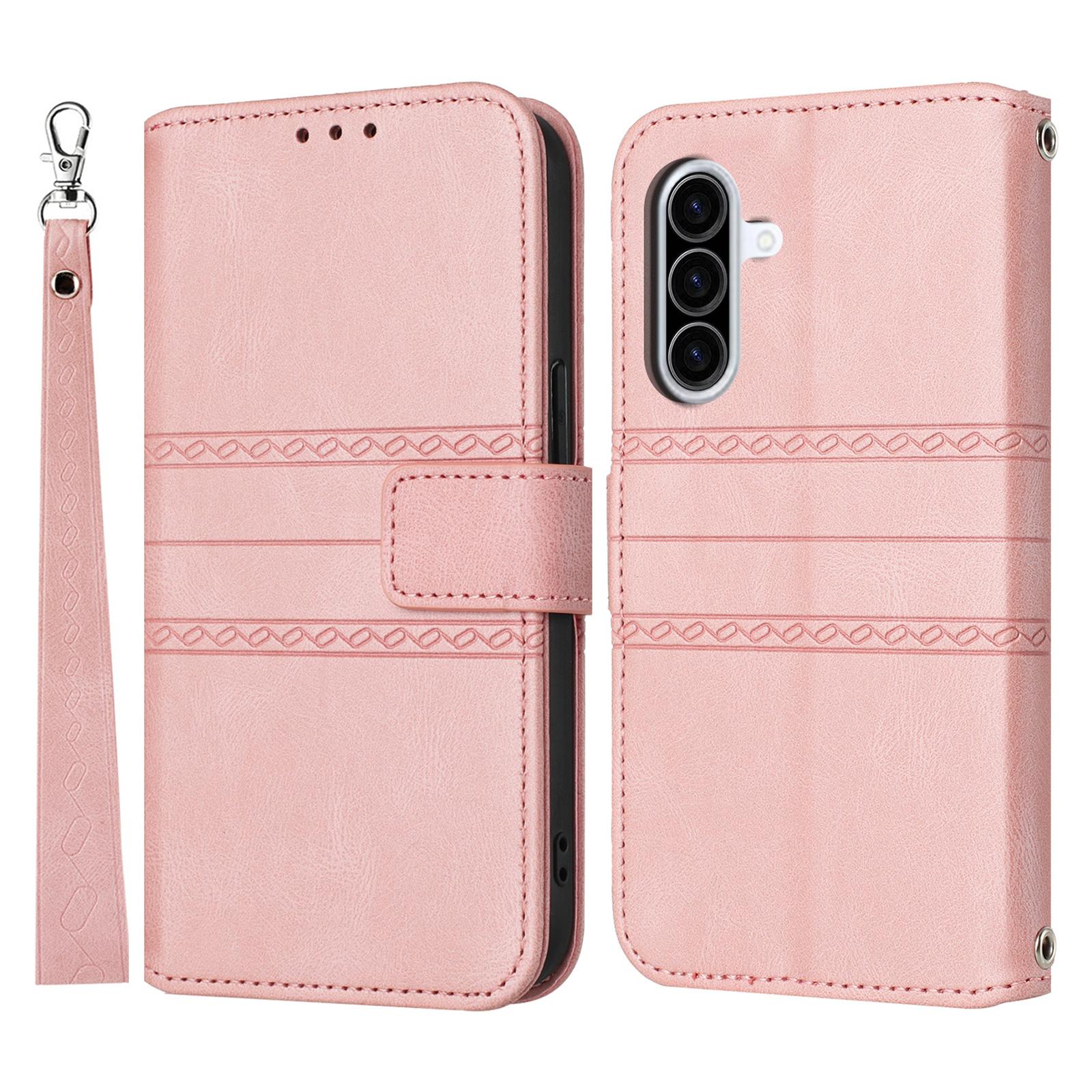 

For Samsung Galaxy A36 5G Case Wallet Skin-Touch Leather Imprinted Phone Cover E