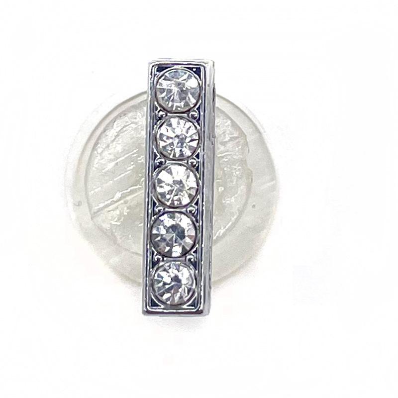 Charms Scarpe Diamante Strass Scintillante Lettera Argento Cristallo Alfabeto Decorazioni Scarpe Gioielli Slider Braccialetto Braccialetti