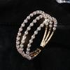 Strass Perlen Mehrschichtige Armbandkette Kralle Diamantarmband Offen Voll Diamant Elastisches Armband
