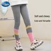 Color Block Sport Strawberry Bear Girls' Slim Fit Leggings – Spring Style Long Pants
