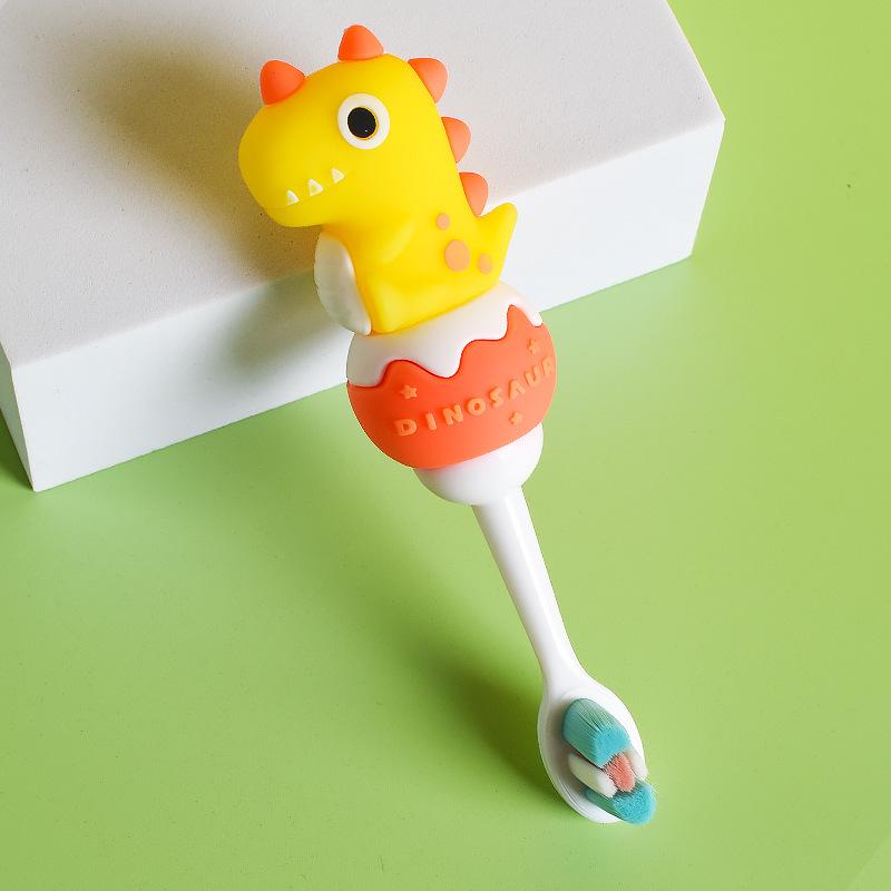 Baby Soft Children's Toothbrush - Cute Cartoon Dinosaur Design for Infants and Toddlers