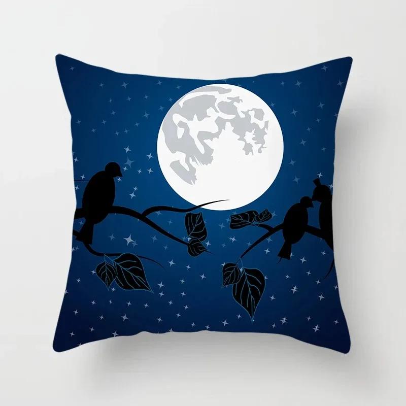 Halloween Theme Pillow Cover Car Office Living Room Sofa Halloween Pumpkin Lantern Decoration Pillow Cover