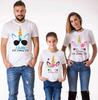 Fashion Cute Family Unicorn Print Female T-Shirt Kawaii Summer Loose Short Sleeve White Ladies Tops Childrens Tees Women Blouses