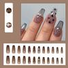 24/30PCS Gilt French Fake Nail Spice Glitter Press On Nails Reusable False Nail  for Women Girl