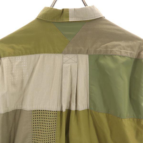 WHITE MOUNTAINEERING made in Japan Long sleeve patchwork shirt 1 Khaki Men's Used