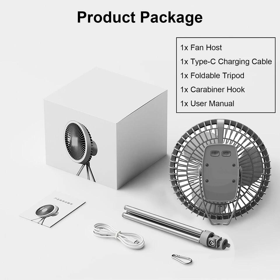 Modern Fan Light Portable And Adjustable Wireless USB Electric Fan Dual Mode Use For Home Office Travel Outdoor Camping