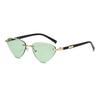 Triangular Cat Eye Sunglasses Punk Cut-Edge Unique Temples Shades UV400 Protection Hip-Hop Sun Glasses