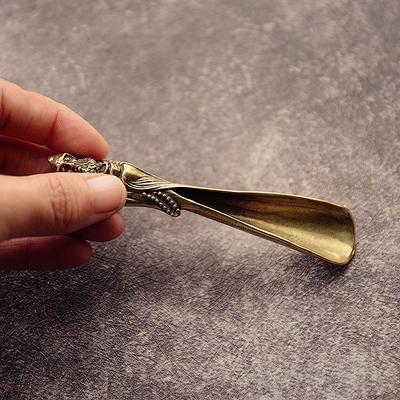 Tea Scoops Shovel Brass Copper Lotus Root Bamboo Tableware Coffee Ice Cream Spoon Tea Ceremony Kung Fu Tea Set Accessories