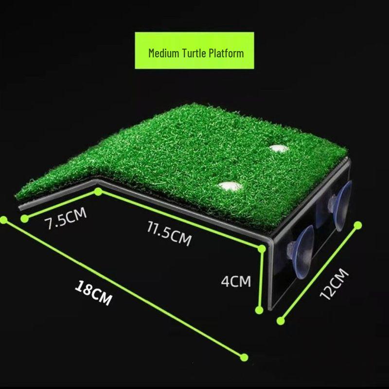 Acrylic Turtle Climbing & Sunbathing Platform with Feeding Trough - Small Size Floating Island for Tanks