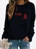 Autumn and Winter Women's Christmas Theme Printing Sweater Round Neck Long Sleeve Casual Sweatshirt Plus Size Top