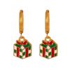 European & American Reindeer Christmas Tree Pendant Cute Alloy Bell Sock Ear Cuffs for Women