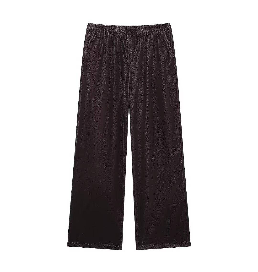 

Женский европейский и американский бархатный комплект-тройка Осень 2024 Medium