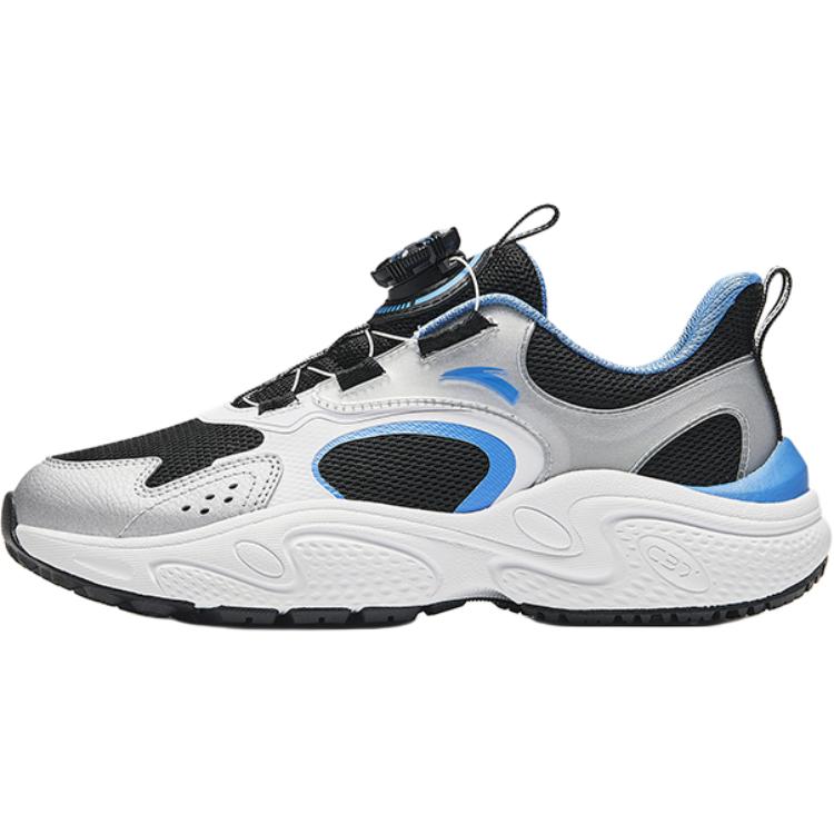 Anta Kids Mesh Fashion Comfortable Lightweight Shock Absorption Low Top Casual Shoes Kids Casual Shoes Black Silver White A12438801-2