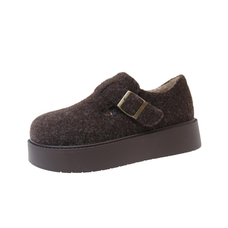 Thick-soled Velvet Women's Shoes New Autumn and Winter Retro Casual Velvet Snow Boots Cotton Shoes