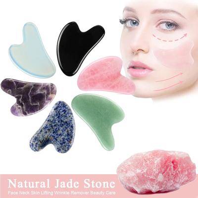 Natural Stone Jade Gua Sha Gouache Scraper Massager for Face Facial Chin Skin Lifting Wrinkle Remove Guasha Plate Skin Care Tool