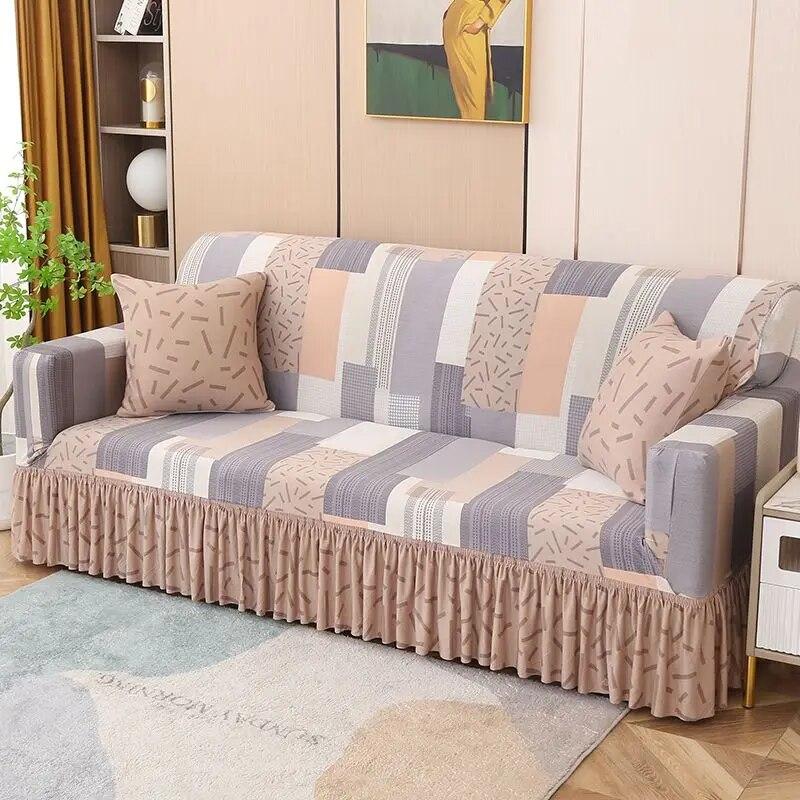 Modern Minimalist Large Skirt Elastic Sofa Cover Full Coverage Sofa Cover Universal Four Seasons AB Edition Sofa Napkin