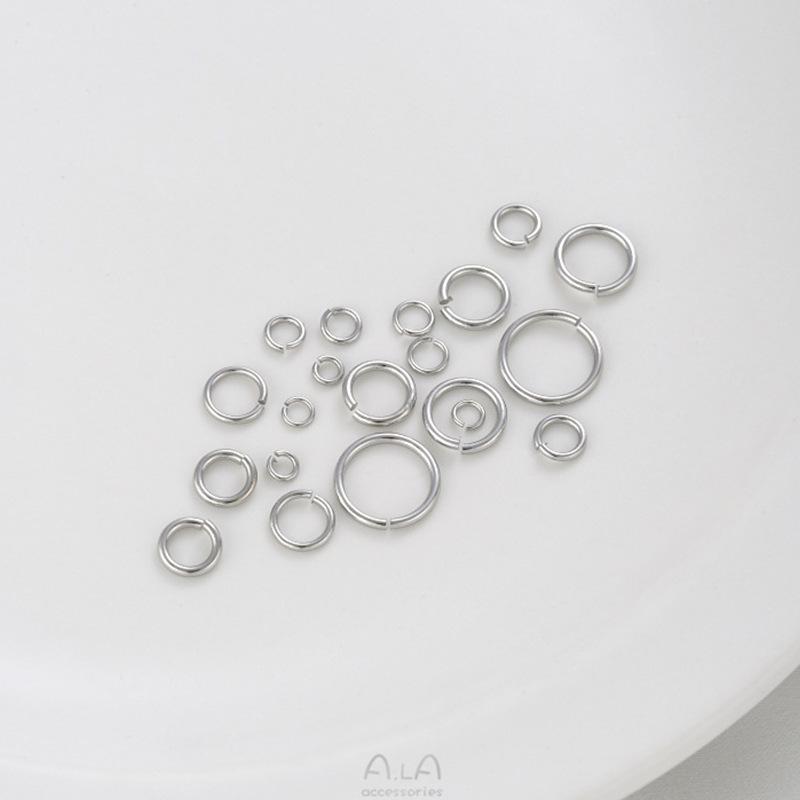 Durable White Gold Open Jump Rings for Handmade Jewelry - O-Rings, DIY Bracelets, Earrings, Basic Materials
