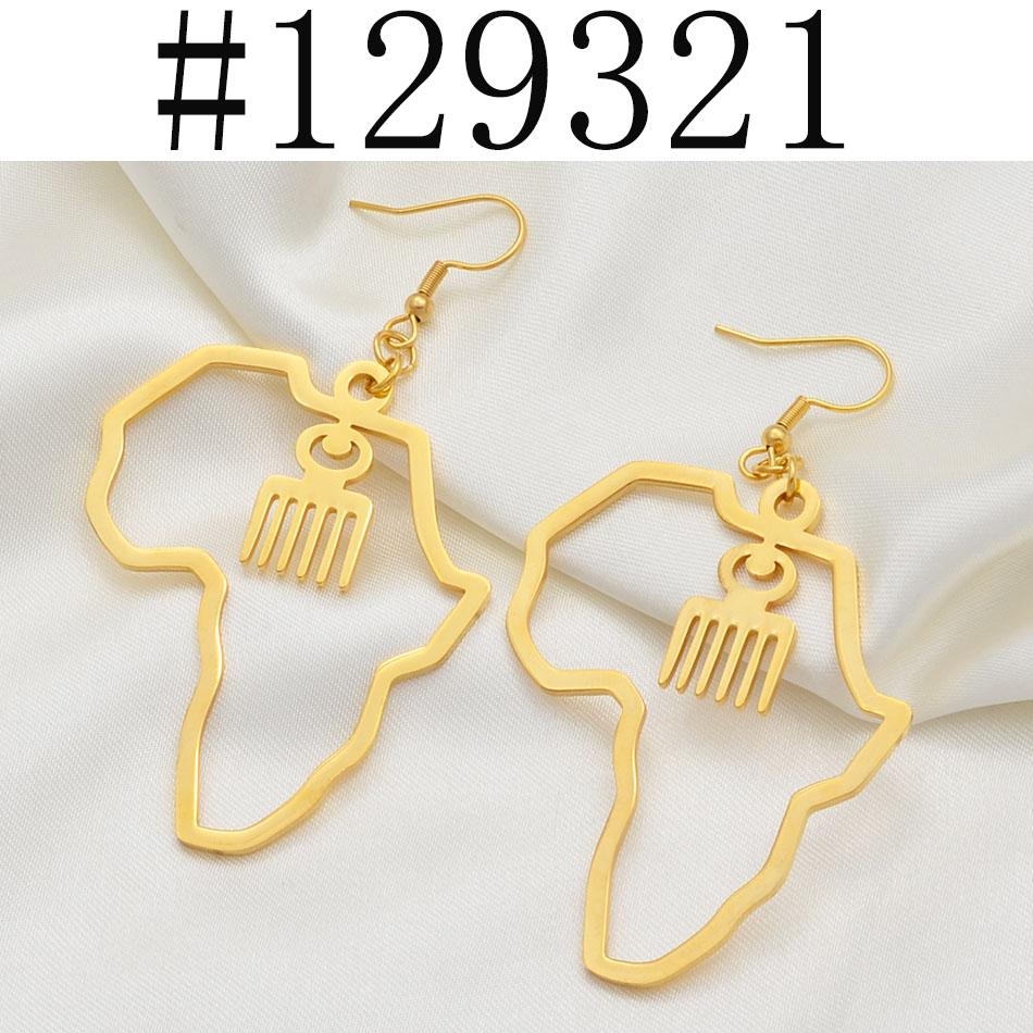 Anniyo (1Pair) African Cultural Symbol Big Earrings Adinkra Gye Nyame Earrings Ethnic Jewelry @128921