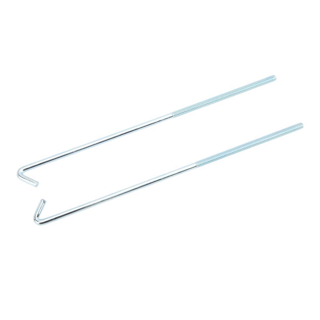 10in Chrome Battery Hold Down Kit with J Hook Bolts Washers Nuts Universal Automotive Accessories