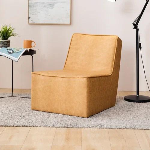 Floor Lazy Sofa - Leather Upholstery for Living Room & Balcony, Modern Minimalist Tatami Style, Leisure Lounge Chair