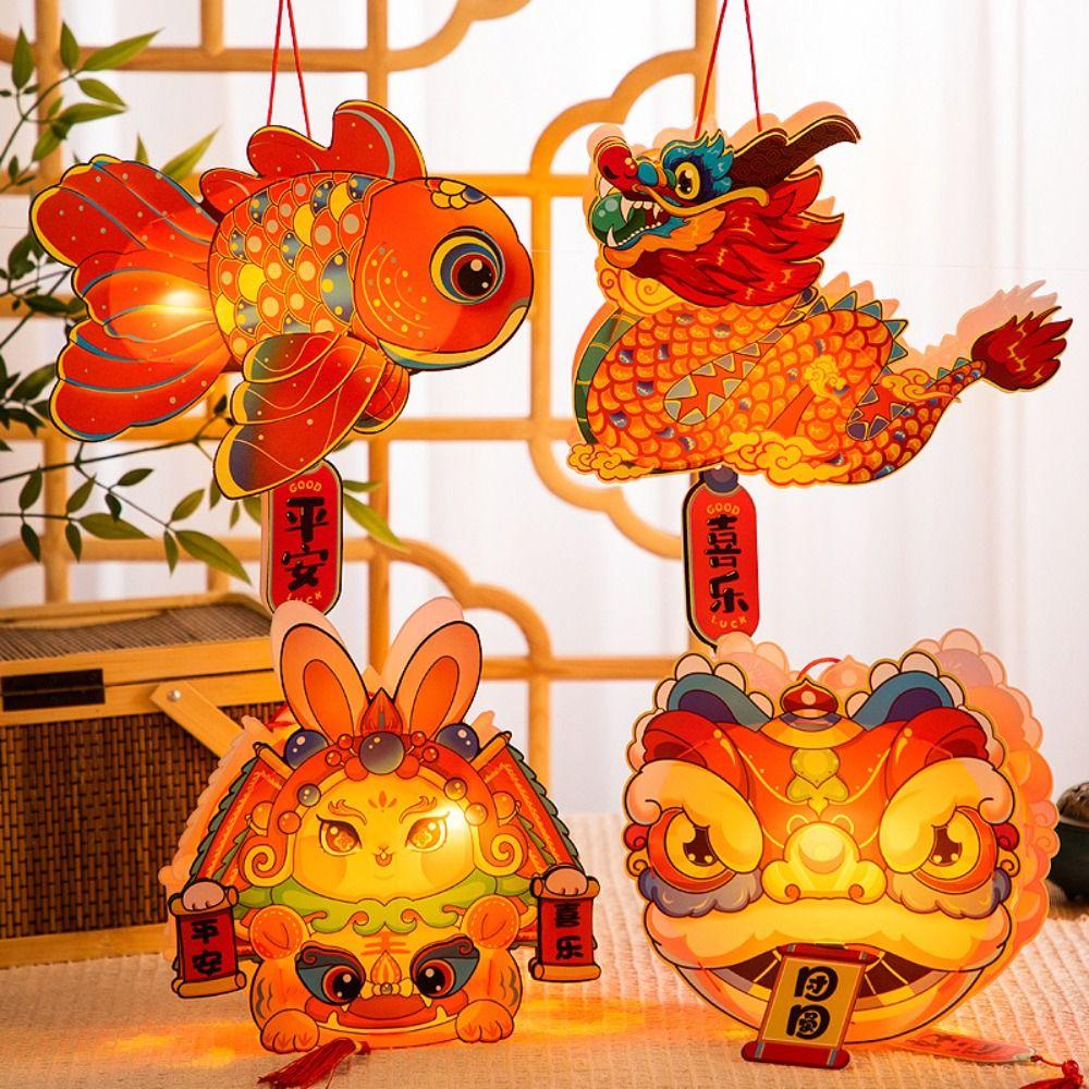 Chinese Style Mid-Autumn Rabbit Lantern Handmade Antique Lantern LED Lantern Toys  Lantern Festival