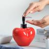 Bicuzat Red Heart Shaped Soap Dispenser with Plastic Pump, Refillable Lotion Soap Bottle, Lotion Bottle, Hand Soap Dispenser, Home Decoration