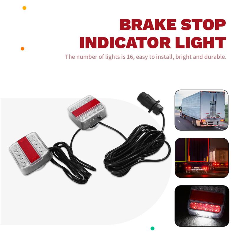 1Set 12V Reflector Trailer Rear Tail Light Brake Stop Indicator License Number Plate Lamp Truck 7 Pin Plug