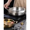 Stainless Steel Cookware Saucepan Dry Pots with Handle Home Cooking Paella Pan Seafood Rice Pot Picnic Snack Plates