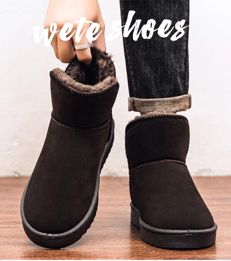 Men's Winter Cotton Snow Boots with Thick Fur Lining - Warm and Stylish Protection for Cold Weather
