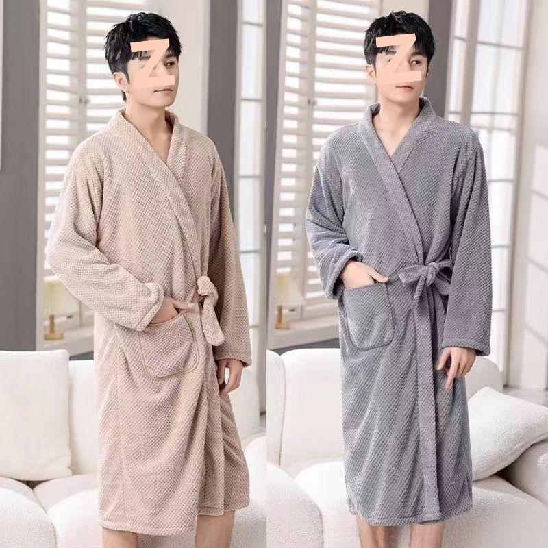 Men's Water-Absorbent Bath Towel Robe - Universal Wear for All Seasons