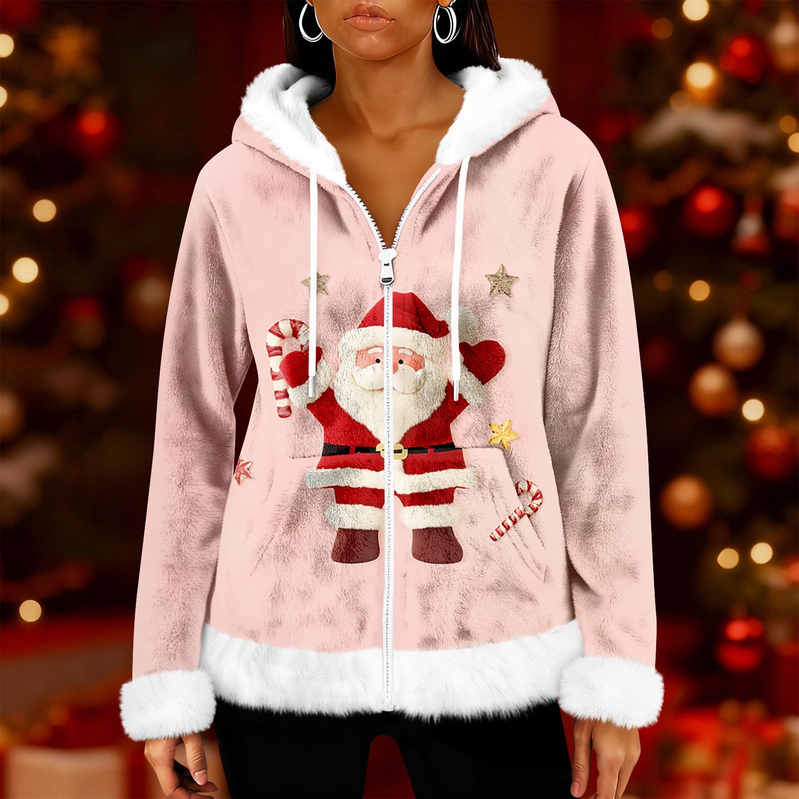 

Женский повседневный модный кардиган с капюшоном на молнии из флиса с длинными рукавами M розовый