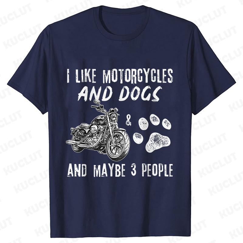 I Like My Motorcycle and Maybe 3 People T-Shirts Men Casual Loose Clothing Oversized Summer Fashion Tops Cartoon Mens Tshirts