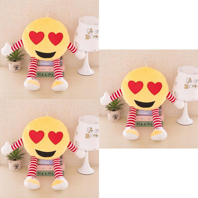 Cute Emoji Face Plush Pillow With Arms And Legs For Sofa Decor And Gift
