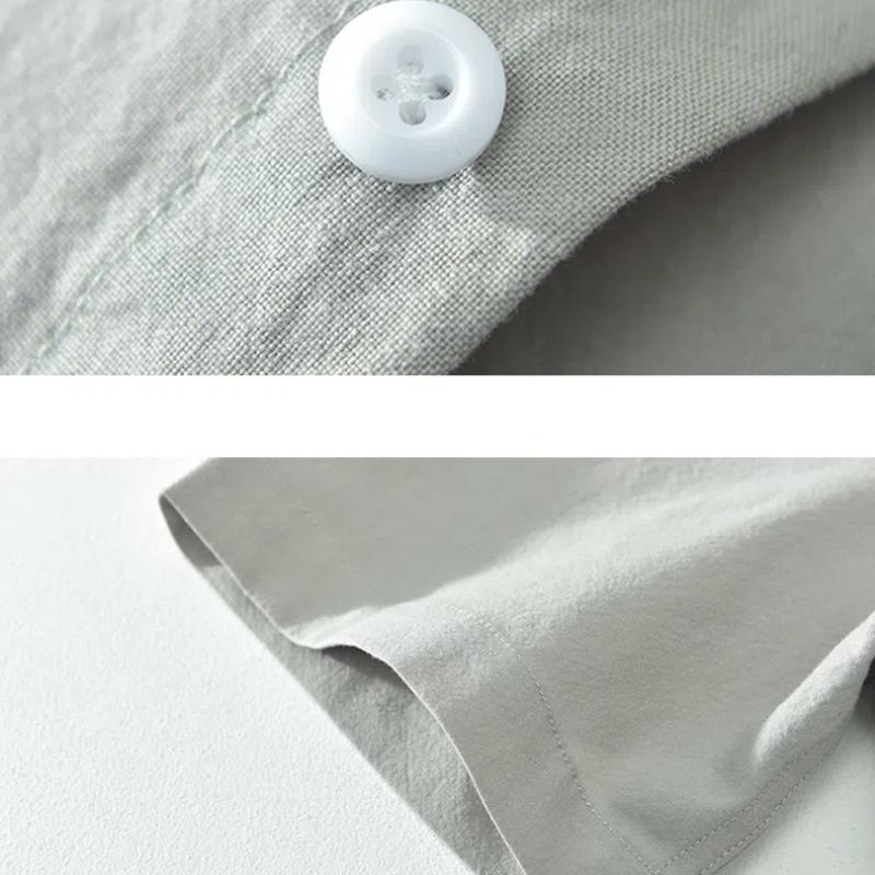 Summer Shirts for Men Simple Style Daily 100 Cotton Short Sleeve Men Tops Turn-down Collar 100cotton White Shirt Comfort Casual Shirt