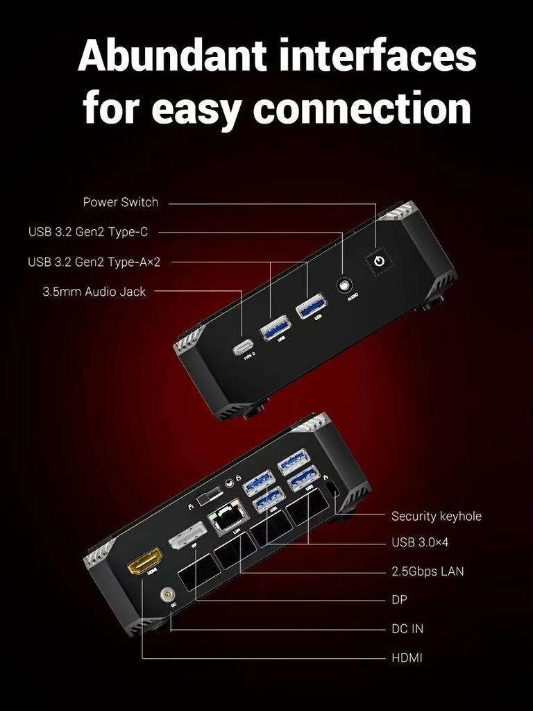 FIREBAT A6 Mini-PC AMD Ryzen 7 7735HS 16GB LPDDR5 512GB SSD Radeon 680M Windows 11 Pro WiFi6 2.5G Triple-Display Gaming-PC
