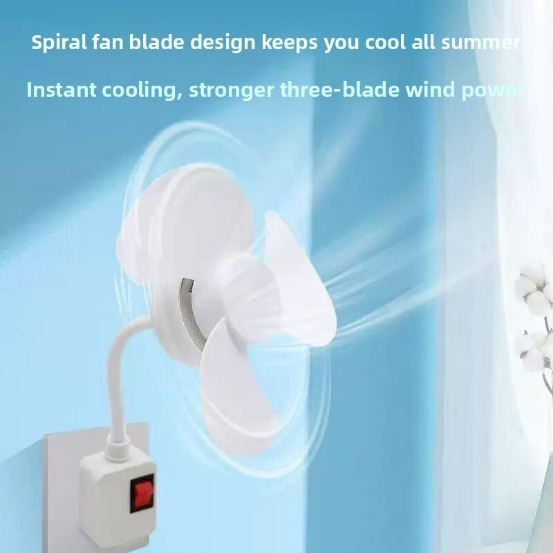 Silent Small Fan with Three-way Universal Plug and Integrated Small Whirlwind. Portable for Home Use, Suitable for Bedroom Bedside.