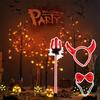 Halloween Devil Costume Kits Including Horn Headband Bowtie Tail Demons Dress Up Outfit Halloween Cosplays Party Props