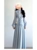 Early Autumn New Chinese Zen Blue Long-Sleeved Dress Set